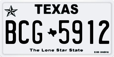 TX license plate BCG5912