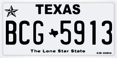 TX license plate BCG5913