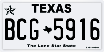 TX license plate BCG5916
