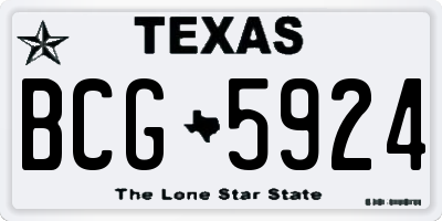 TX license plate BCG5924