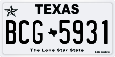 TX license plate BCG5931