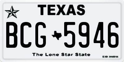 TX license plate BCG5946