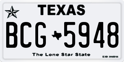 TX license plate BCG5948