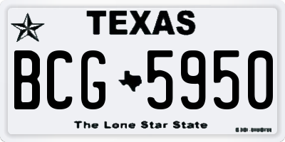 TX license plate BCG5950