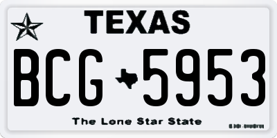 TX license plate BCG5953