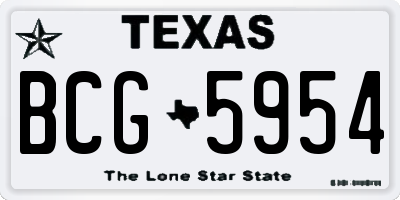 TX license plate BCG5954