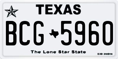 TX license plate BCG5960