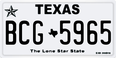 TX license plate BCG5965