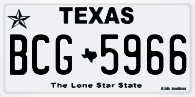TX license plate BCG5966