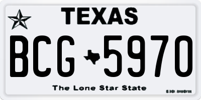 TX license plate BCG5970