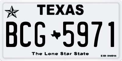 TX license plate BCG5971