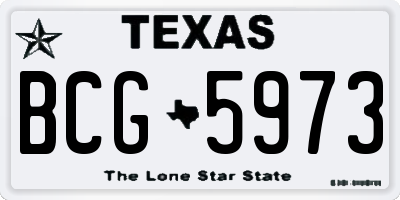 TX license plate BCG5973