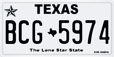 TX license plate BCG5974