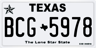 TX license plate BCG5978