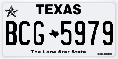 TX license plate BCG5979