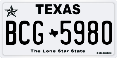 TX license plate BCG5980