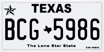 TX license plate BCG5986