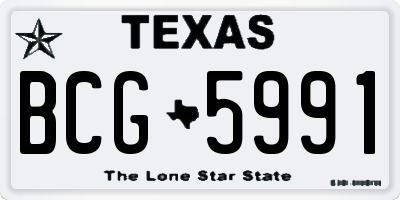 TX license plate BCG5991