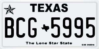 TX license plate BCG5995