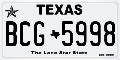 TX license plate BCG5998