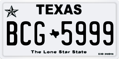 TX license plate BCG5999
