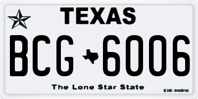 TX license plate BCG6006