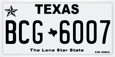 TX license plate BCG6007