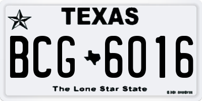 TX license plate BCG6016