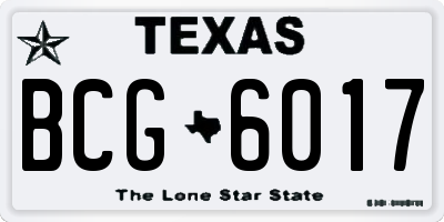 TX license plate BCG6017
