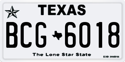 TX license plate BCG6018