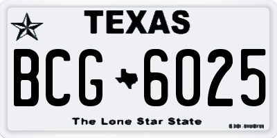 TX license plate BCG6025