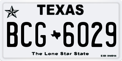 TX license plate BCG6029