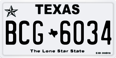 TX license plate BCG6034