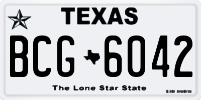 TX license plate BCG6042