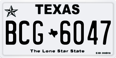 TX license plate BCG6047