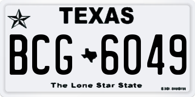 TX license plate BCG6049