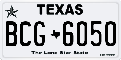 TX license plate BCG6050