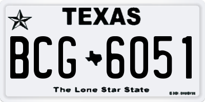 TX license plate BCG6051