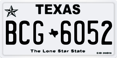 TX license plate BCG6052