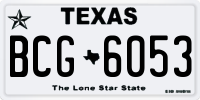 TX license plate BCG6053