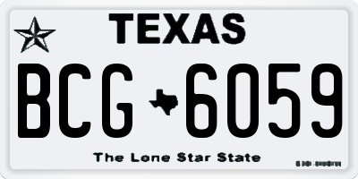 TX license plate BCG6059