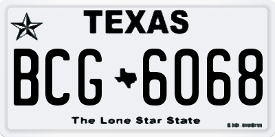 TX license plate BCG6068