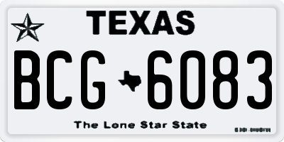 TX license plate BCG6083