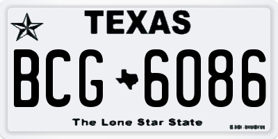TX license plate BCG6086