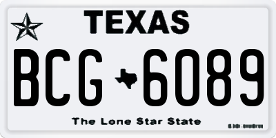 TX license plate BCG6089
