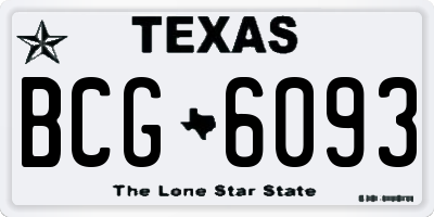 TX license plate BCG6093