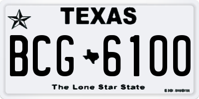 TX license plate BCG6100