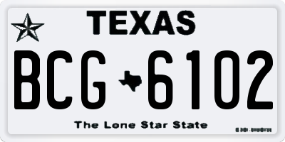 TX license plate BCG6102