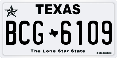 TX license plate BCG6109