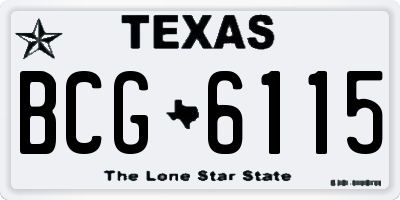 TX license plate BCG6115